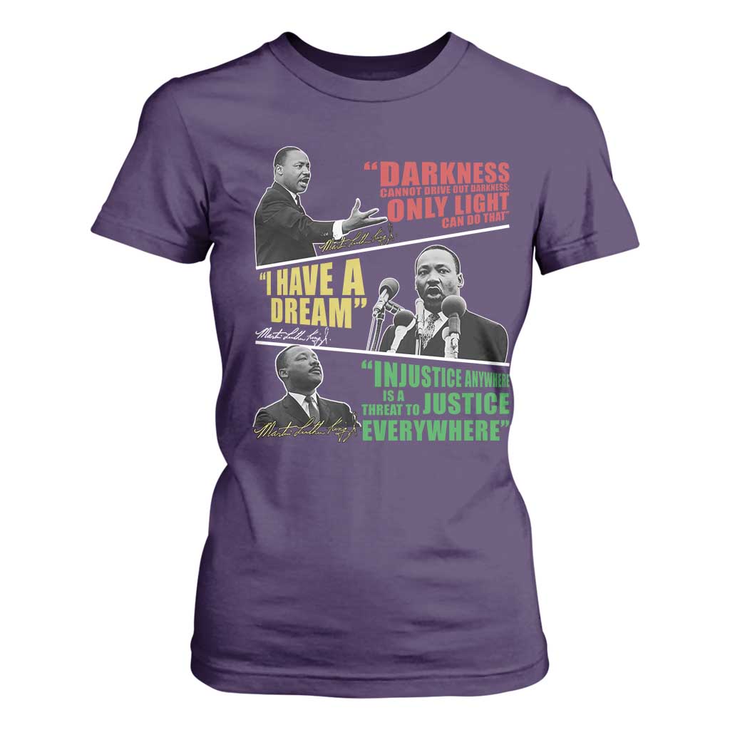 Martin Luther King Jr MLK Quotes Black History Leaders T Shirt For Women
