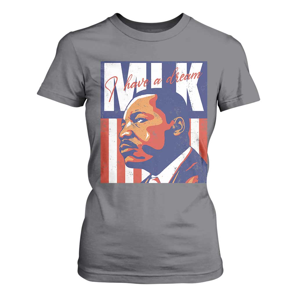 MLK Day I Have A Dream T Shirt For Women Martin Luther King Vintage American Flag Black History Month