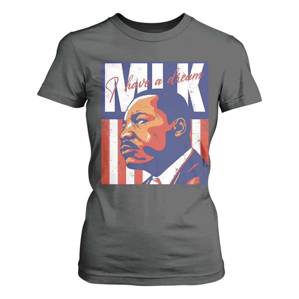 MLK Day I Have A Dream T Shirt For Women Martin Luther King Vintage American Flag Black History Month