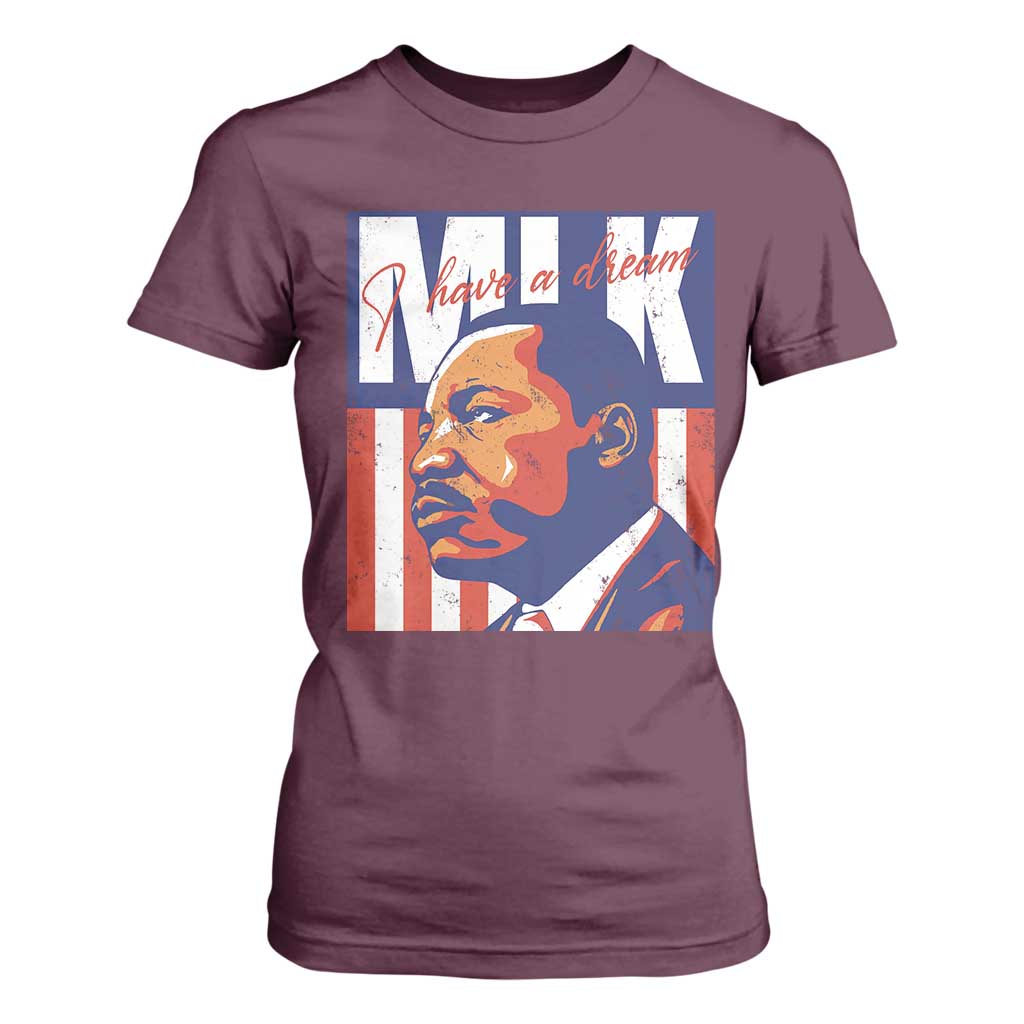 MLK Day I Have A Dream T Shirt For Women Martin Luther King Vintage American Flag Black History Month