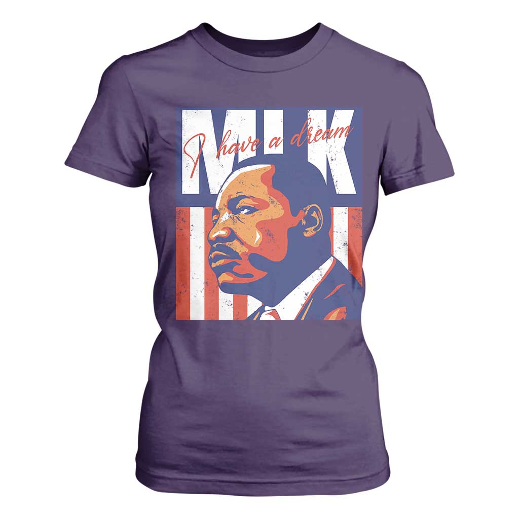 MLK Day I Have A Dream T Shirt For Women Martin Luther King Vintage American Flag Black History Month