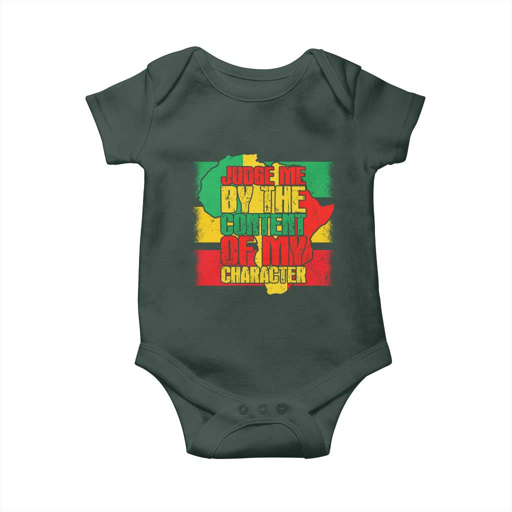 MLK Day Judge Me By The Content Of My Character Baby Onesie Martin Luther King Africa Map Black History Month