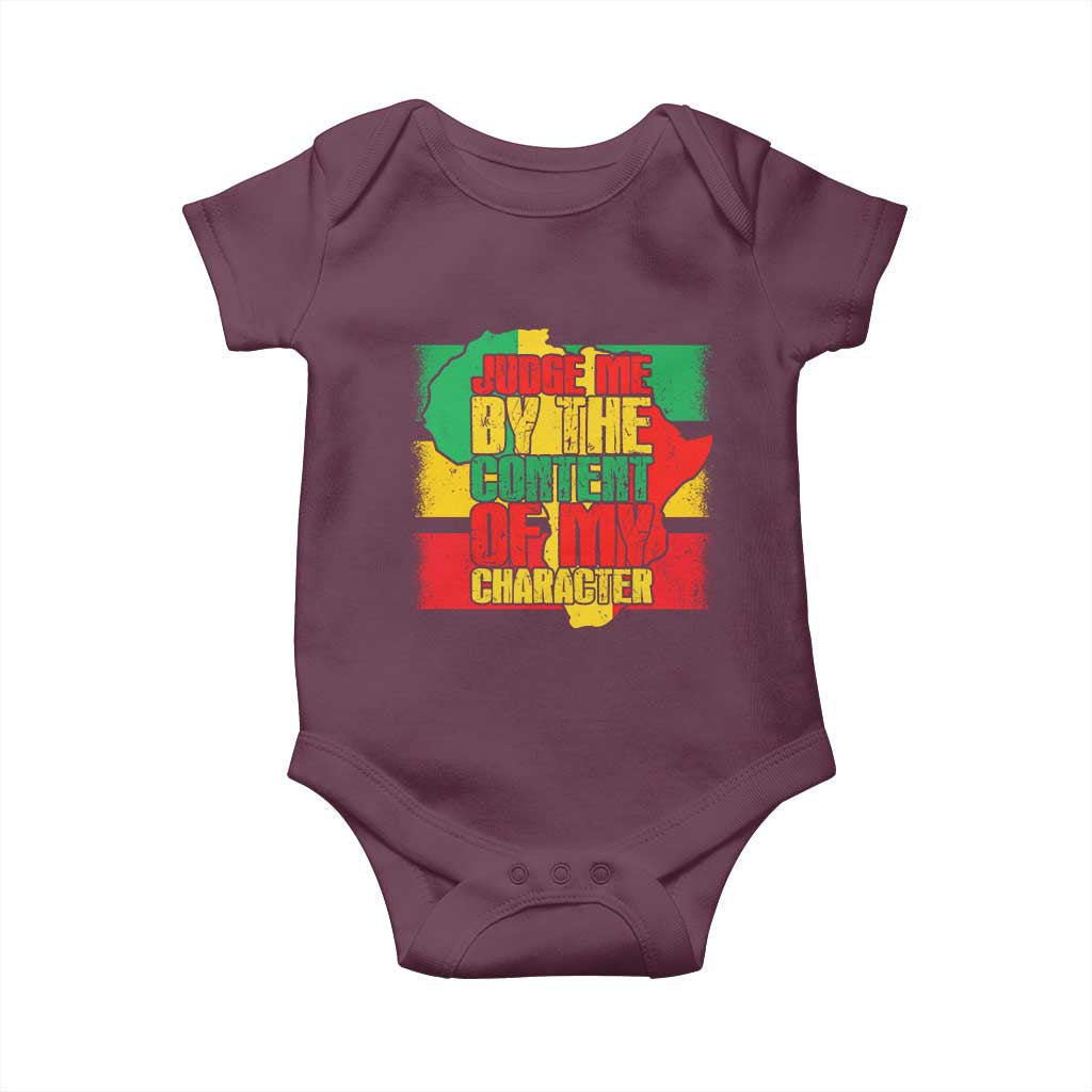 MLK Day Judge Me By The Content Of My Character Baby Onesie Martin Luther King Africa Map Black History Month