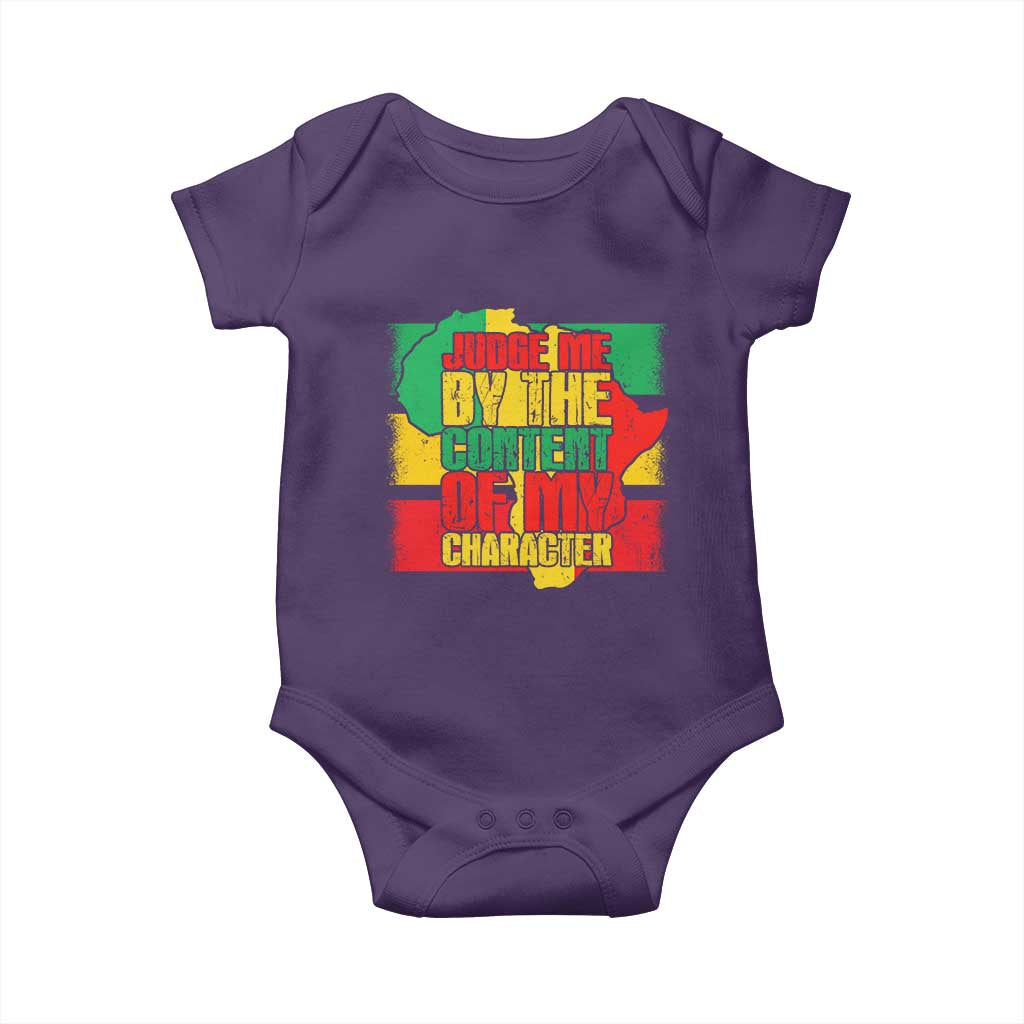 MLK Day Judge Me By The Content Of My Character Baby Onesie Martin Luther King Africa Map Black History Month