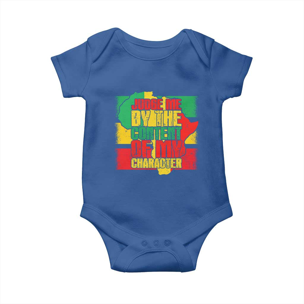 MLK Day Judge Me By The Content Of My Character Baby Onesie Martin Luther King Africa Map Black History Month