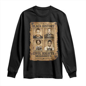 Black History Civil Rights Mugshots Long Sleeve Shirt Malcolm X MLK John Lewis Huey P Newton