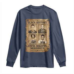 Black History Civil Rights Mugshots Long Sleeve Shirt Malcolm X MLK John Lewis Huey P Newton