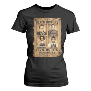 Black History Civil Rights Mugshots T Shirt For Women Malcolm X MLK John Lewis Huey P Newton