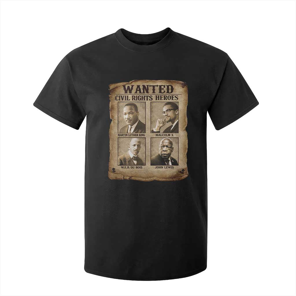 Black Leaders T Shirt For Kid Wanted Civil Rights Heroes MLK Malcolm X Web John Lewis
