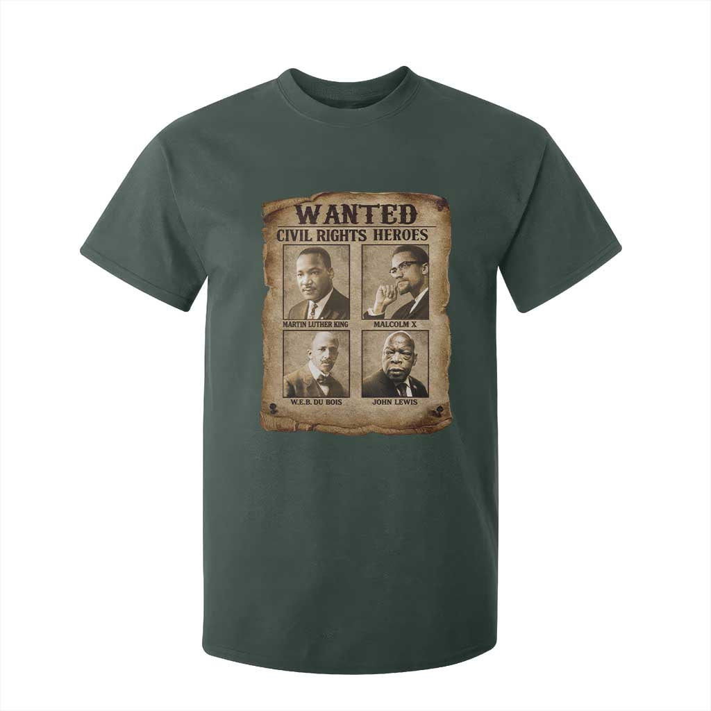 Black Leaders T Shirt For Kid Wanted Civil Rights Heroes MLK Malcolm X Web John Lewis