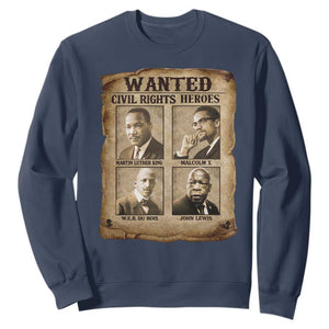 Black Leaders Sweatshirt Wanted Civil Rights Heroes MLK Malcolm X Web John Lewis