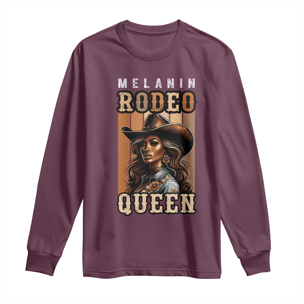 Melanin Rodeo Queen Long Sleeve Shirt African American Melanin Black Western Cowgirl