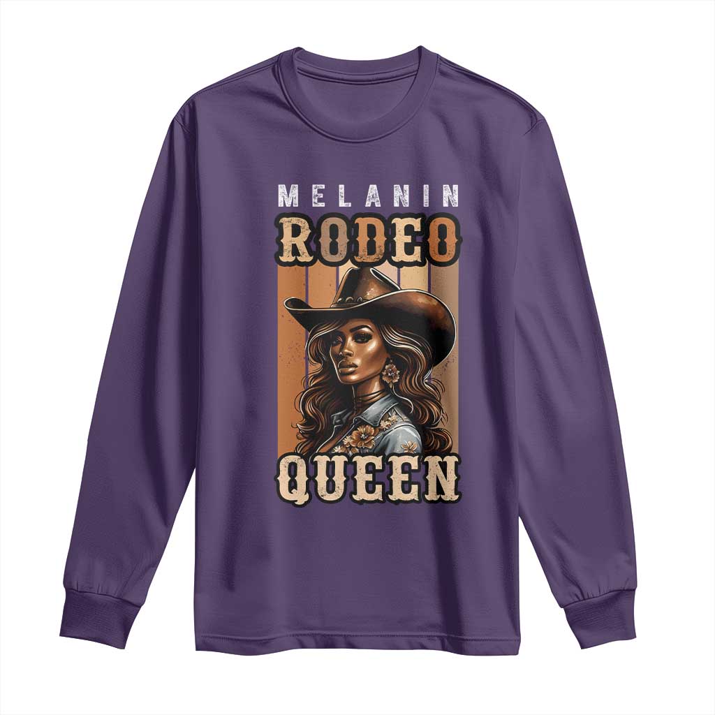 Melanin Rodeo Queen Long Sleeve Shirt African American Melanin Black Western Cowgirl