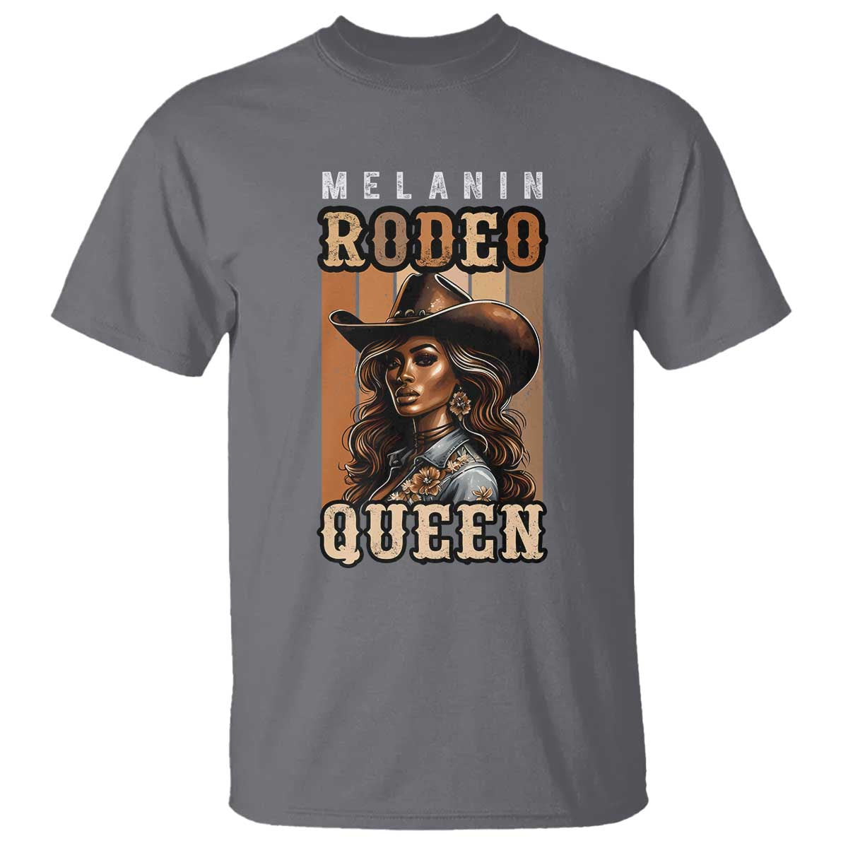 Melanin Rodeo Queen T Shirt African American Melanin Black Western Cowgirl