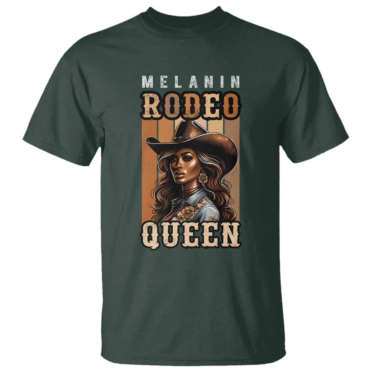 Melanin Rodeo Queen T Shirt African American Melanin Black Western Cowgirl