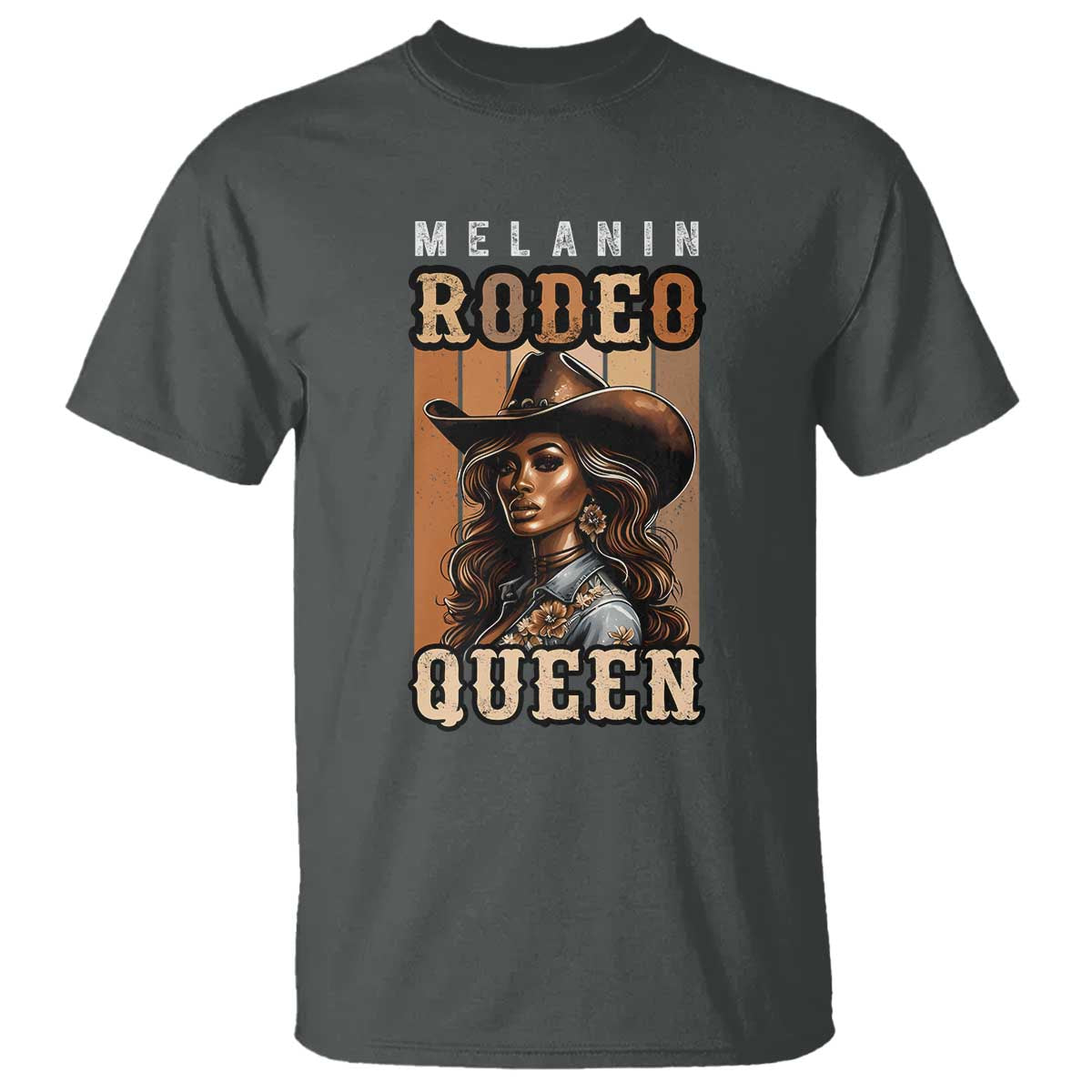 Melanin Rodeo Queen T Shirt African American Melanin Black Western Cowgirl