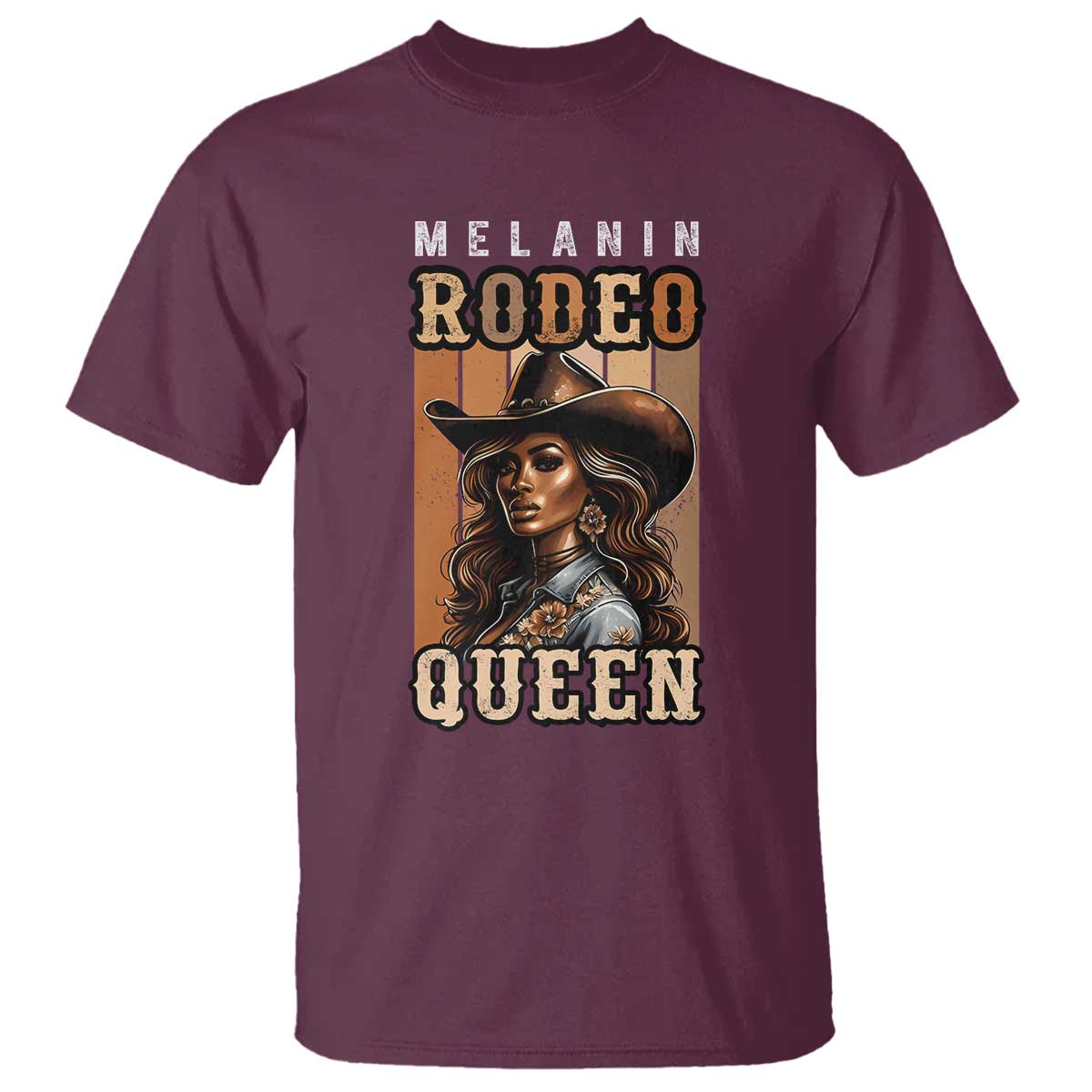 Melanin Rodeo Queen T Shirt African American Melanin Black Western Cowgirl