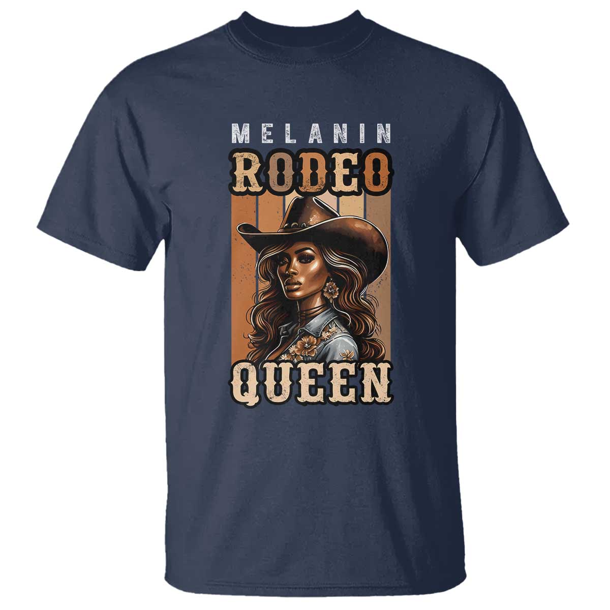 Melanin Rodeo Queen T Shirt African American Melanin Black Western Cowgirl