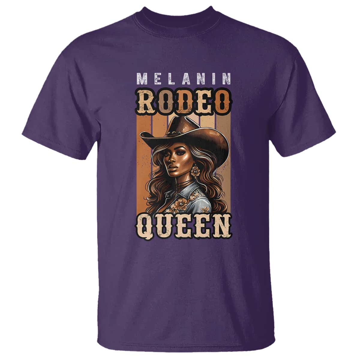 Melanin Rodeo Queen T Shirt African American Melanin Black Western Cowgirl