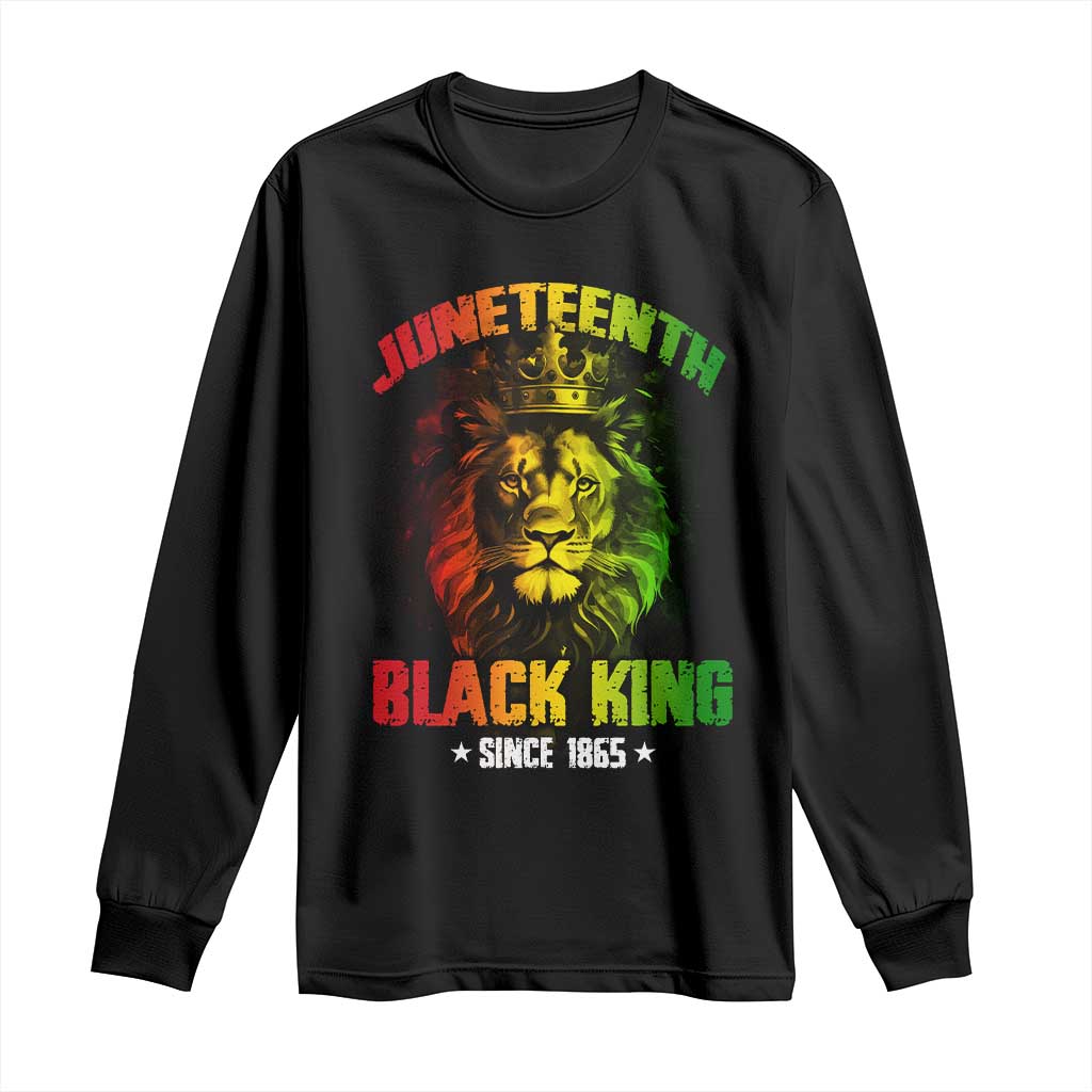 Juneteenth Black King Since 1865 Lion Crown Long Sleeve Shirt