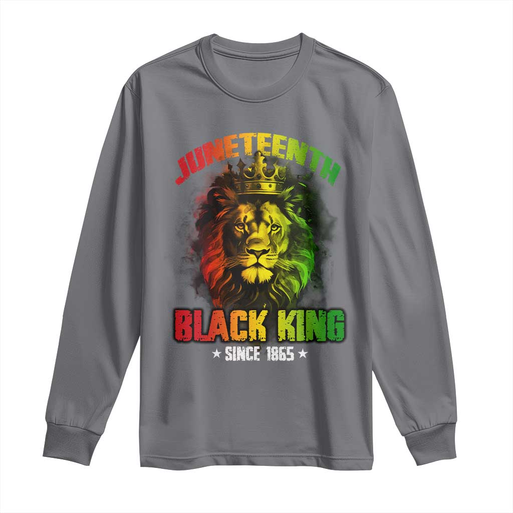 Juneteenth Black King Since 1865 Lion Crown Long Sleeve Shirt