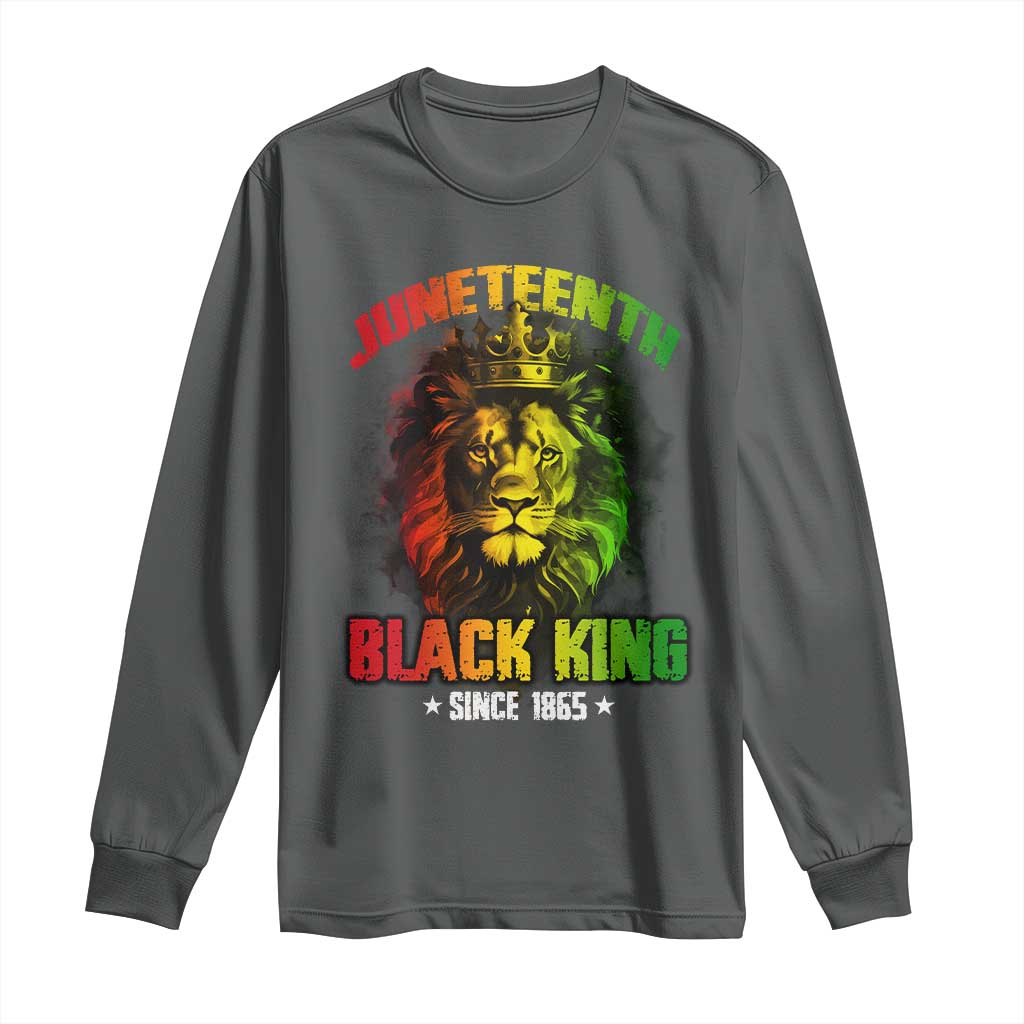 Juneteenth Black King Since 1865 Lion Crown Long Sleeve Shirt