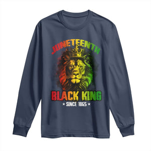 Juneteenth Black King Since 1865 Lion Crown Long Sleeve Shirt