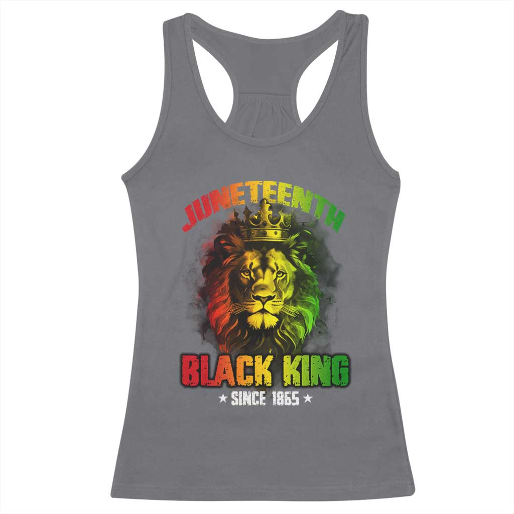 Juneteenth Black King Since 1865 Lion Crown Racerback Tank Top