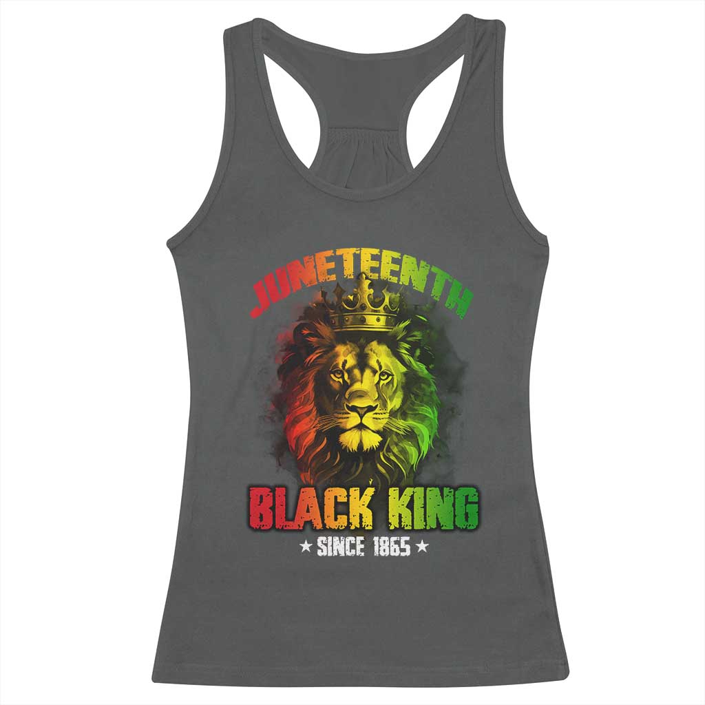Juneteenth Black King Since 1865 Lion Crown Racerback Tank Top
