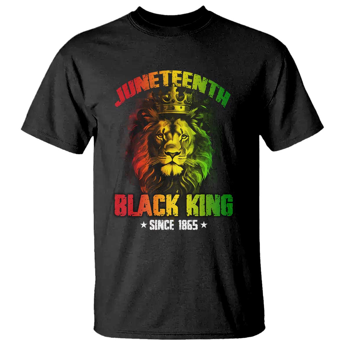 Juneteenth Black King Since 1865 Lion Crown T Shirt
