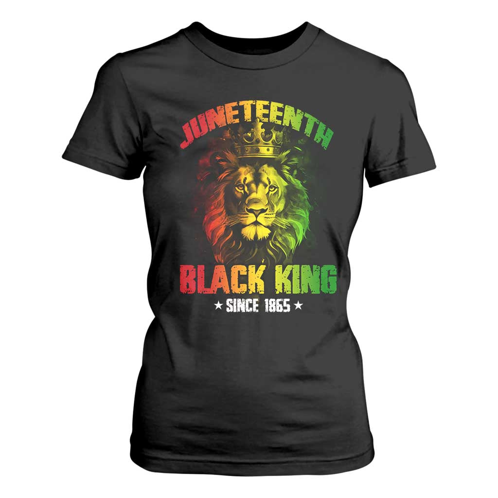Juneteenth Black King Since 1865 Lion Crown T Shirt For Women