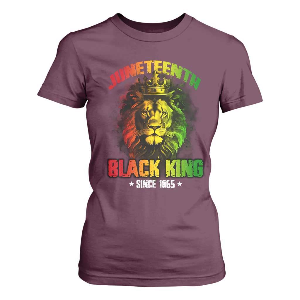 Juneteenth Black King Since 1865 Lion Crown T Shirt For Women