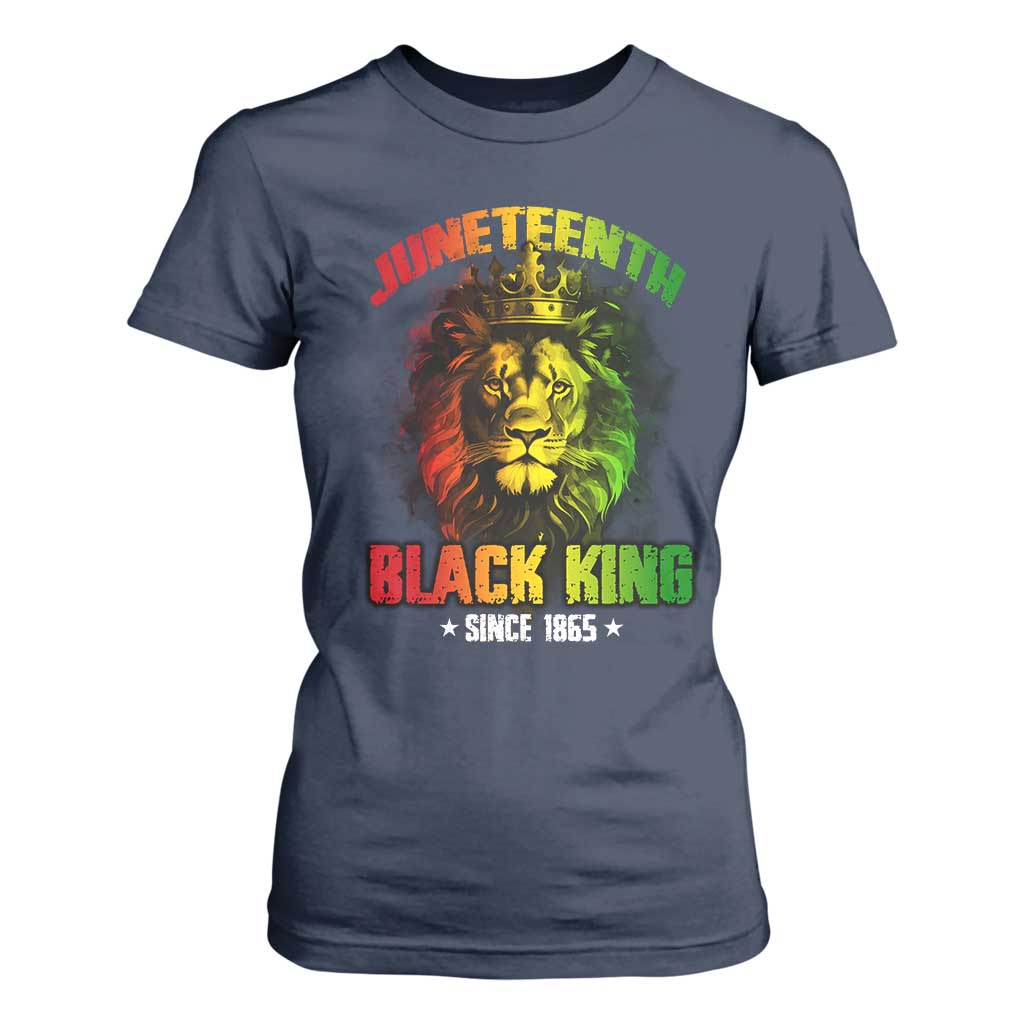 Juneteenth Black King Since 1865 Lion Crown T Shirt For Women