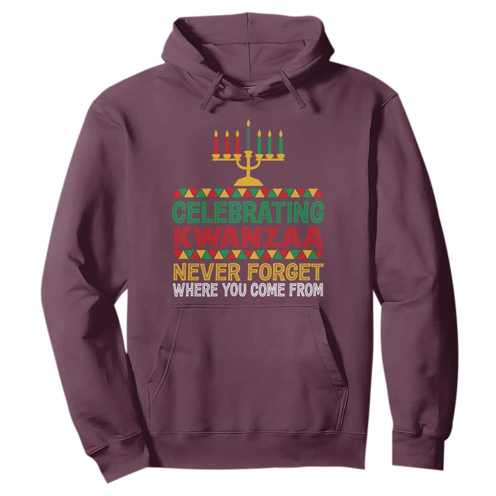 Celebrating Kwanzaa Never Forget Where You Come From Kinara Candle African American Christmas Hoodie