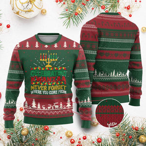 Celebrating Kwanzaa Never Forget Where You Come From Kinara Candle Xmas African American Ugly Christmas Sweater