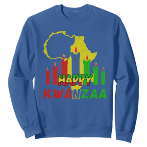 Happy Kwanzaa Sweatshirt Black Holiday African American Christmas Heritage Kinara Candle