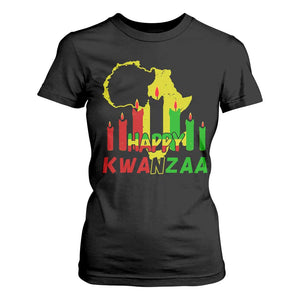Happy Kwanzaa T Shirt For Women Black Holiday African American Christmas Heritage Kinara Candle