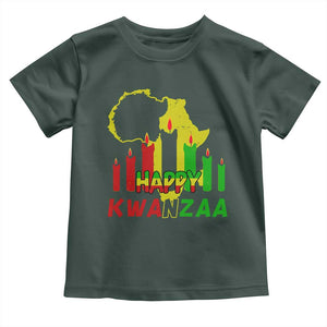 Happy Kwanzaa Toddler T Shirt Black Holiday African American Christmas Heritage Kinara Candle