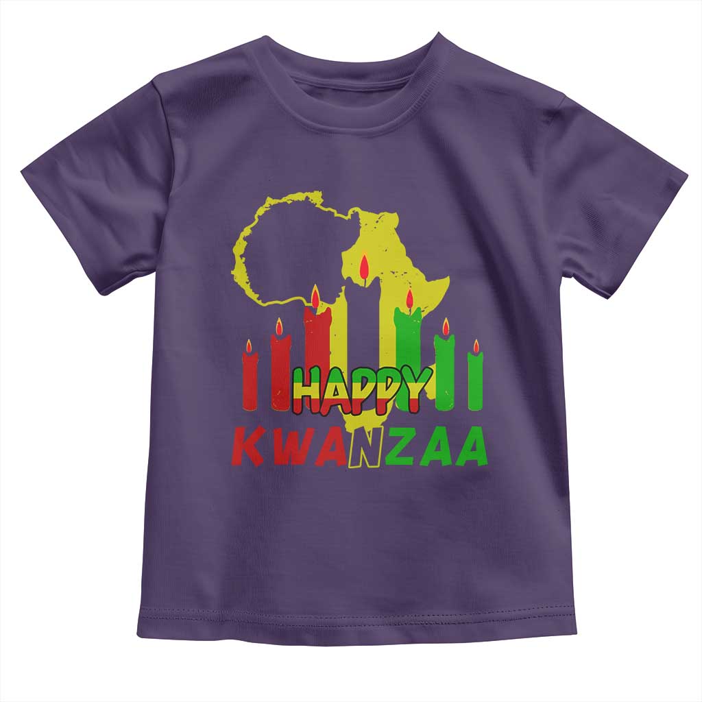 Happy Kwanzaa Toddler T Shirt Black Holiday African American Christmas Heritage Kinara Candle