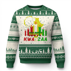 Happy Kwanzaa Ugly Christmas Sweater Black Holiday African American Xmas Heritage Kinara Candle