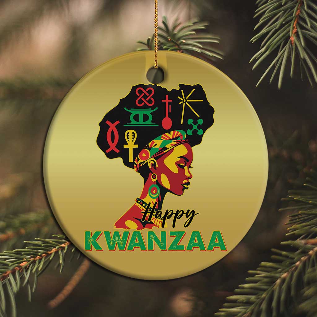 Happy Kwanzaa Christmas Ornament Nguzo Saba Symbols The 7 Principles Of Kwanzaa African Holiday