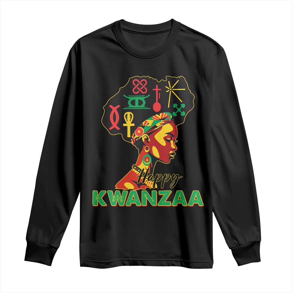 Happy Kwanzaa Long Sleeve Shirt Nguzo Saba Symbols The 7 Principles Of Kwanzaa African Holiday