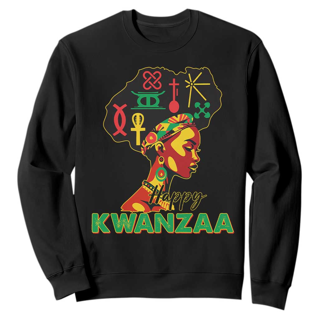 Happy Kwanzaa Sweatshirt Nguzo Saba Symbols The 7 Principles Of Kwanzaa African Holiday