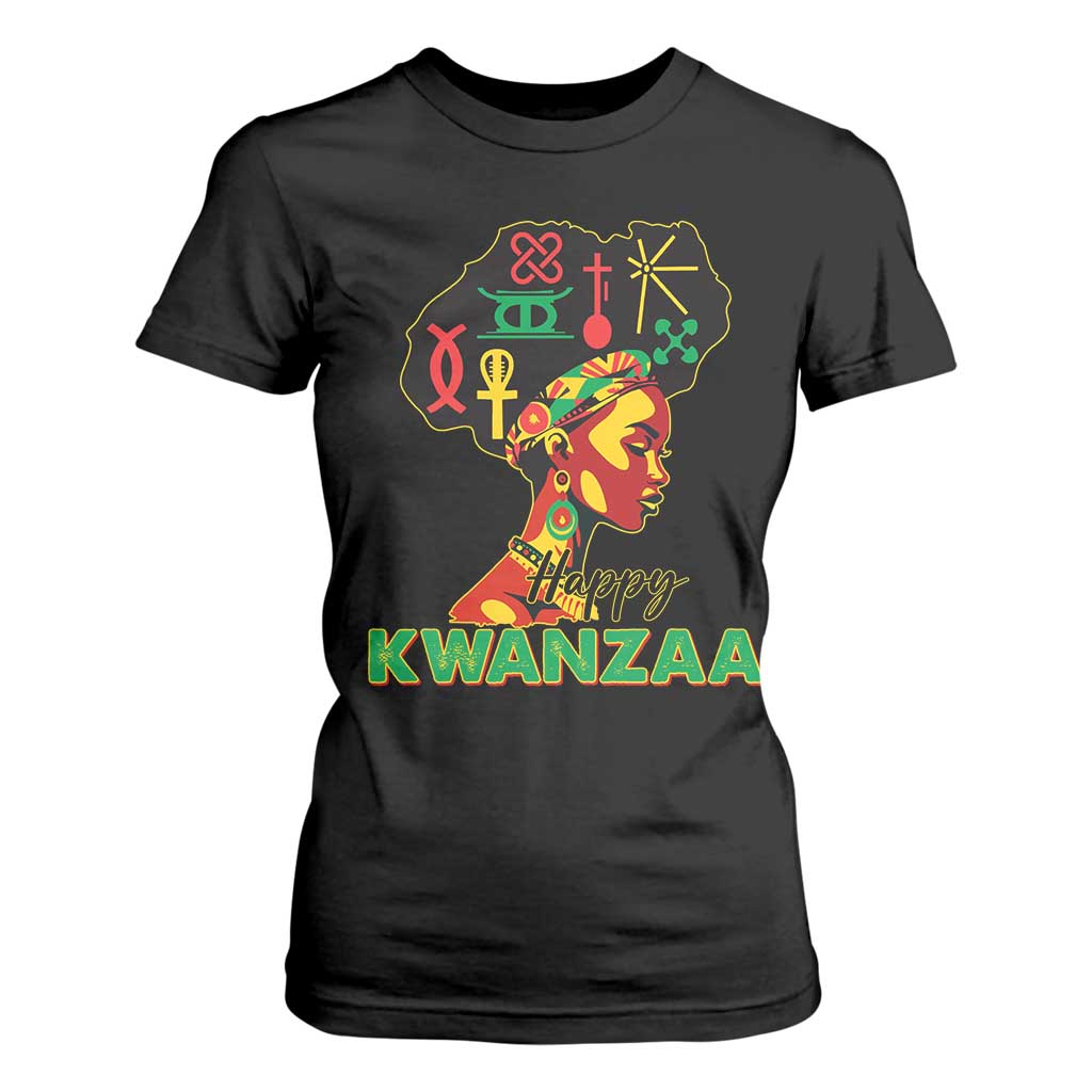 Happy Kwanzaa T Shirt For Women Nguzo Saba Symbols The 7 Principles Of Kwanzaa African Holiday