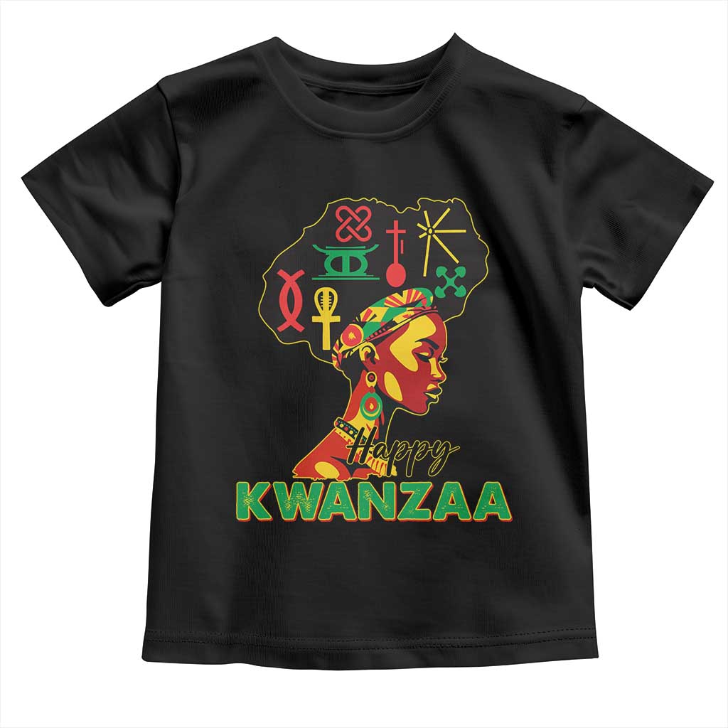 Happy Kwanzaa Toddler T Shirt Nguzo Saba Symbols The 7 Principles Of Kwanzaa African Holiday