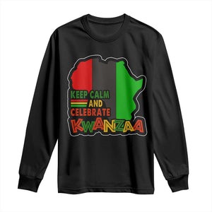 Keep Calm And Celebrate Kwanzaa Long Sleeve Shirt African American Christmas Black Holiday