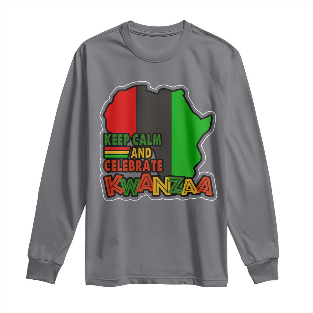 Keep Calm And Celebrate Kwanzaa Long Sleeve Shirt African American Christmas Black Holiday