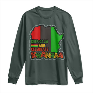 Keep Calm And Celebrate Kwanzaa Long Sleeve Shirt African American Christmas Black Holiday