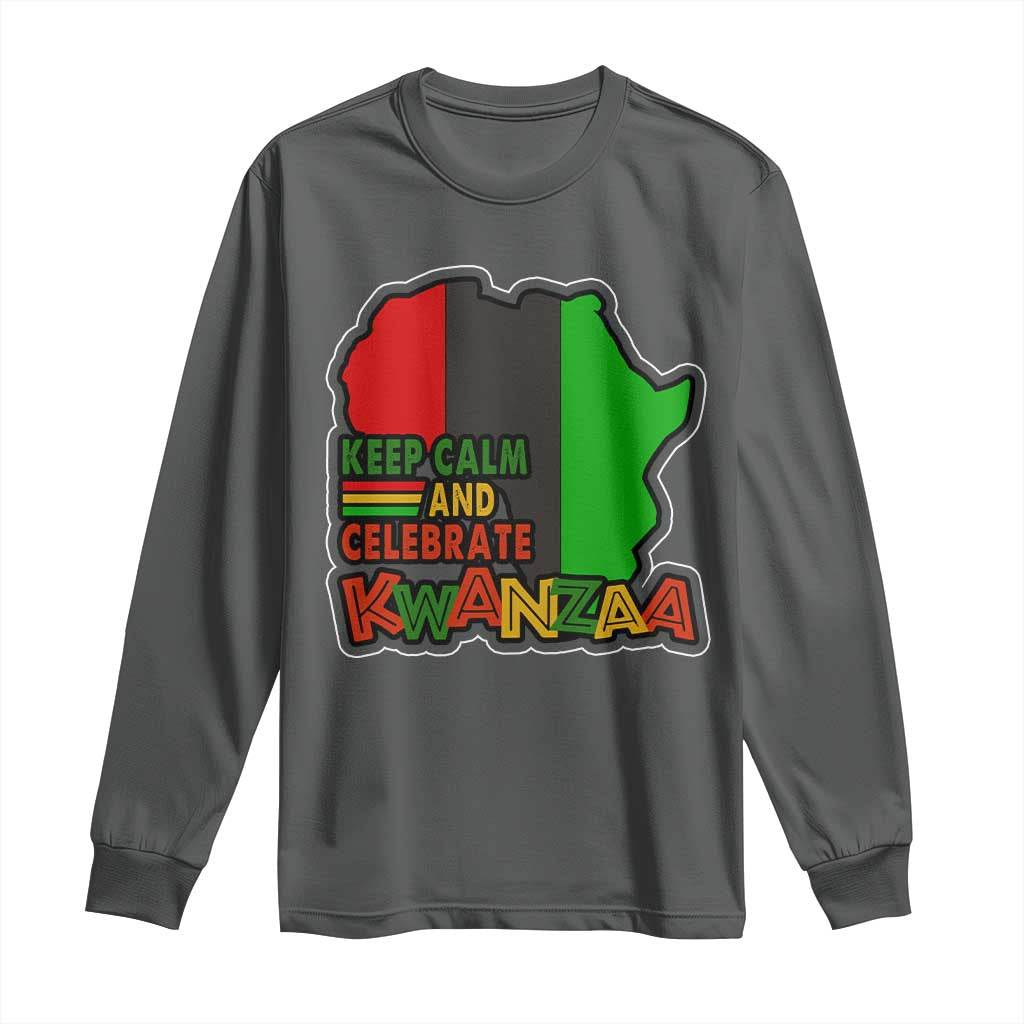 Keep Calm And Celebrate Kwanzaa Long Sleeve Shirt African American Christmas Black Holiday