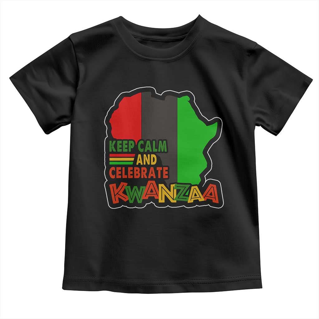 Keep Calm And Celebrate Kwanzaa Toddler T Shirt African American Christmas Black Holiday
